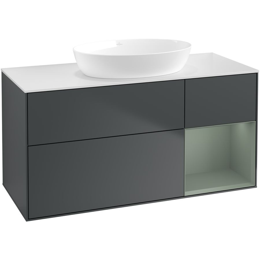 Wastafelonderkast Finion 1200x603x501mm Mid.Blue Matt Lacquer FA71GMHG