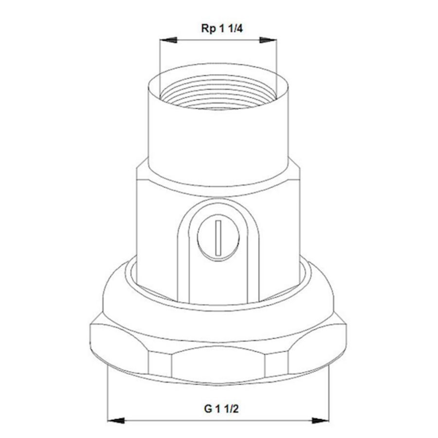 Koppeling afsluiter 1.1/2" x RP 1.1/4" set