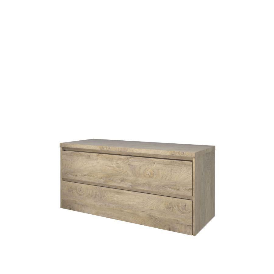 Set Proline Top afdekplaat en onderkast symmetrisch raw oak 120x46cm