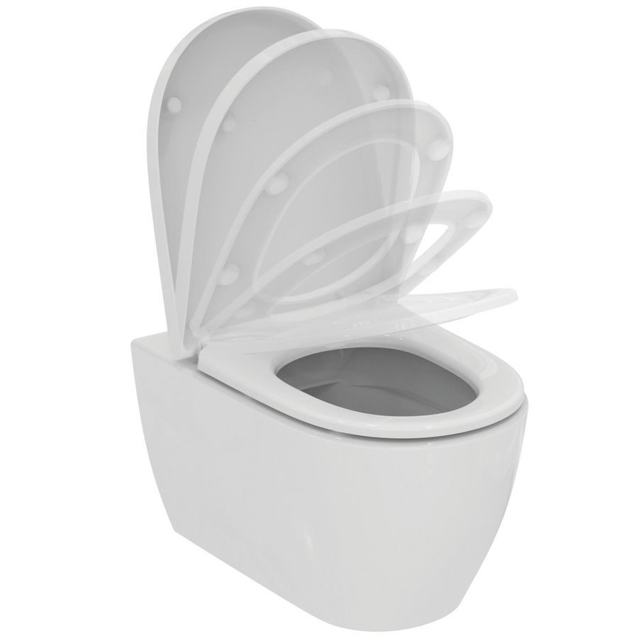 Wandcloset combipack i.life o 350x535x400mm in glanzend wit incl. softclose zitting (wrapover)