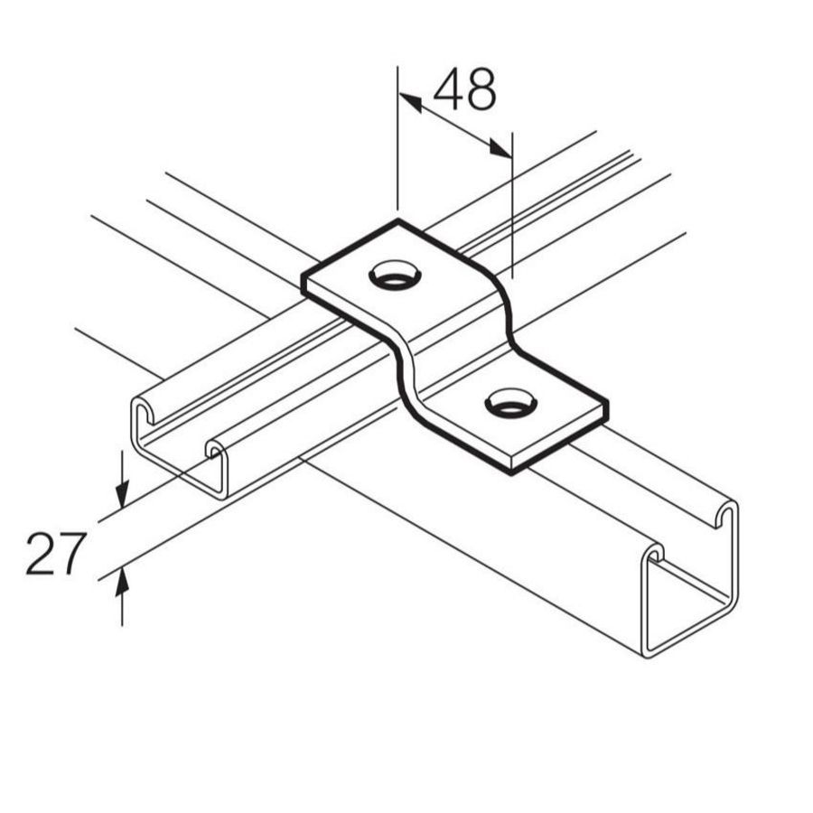 Z-bevestigingsbeugel Thvz 2 gats 41x21