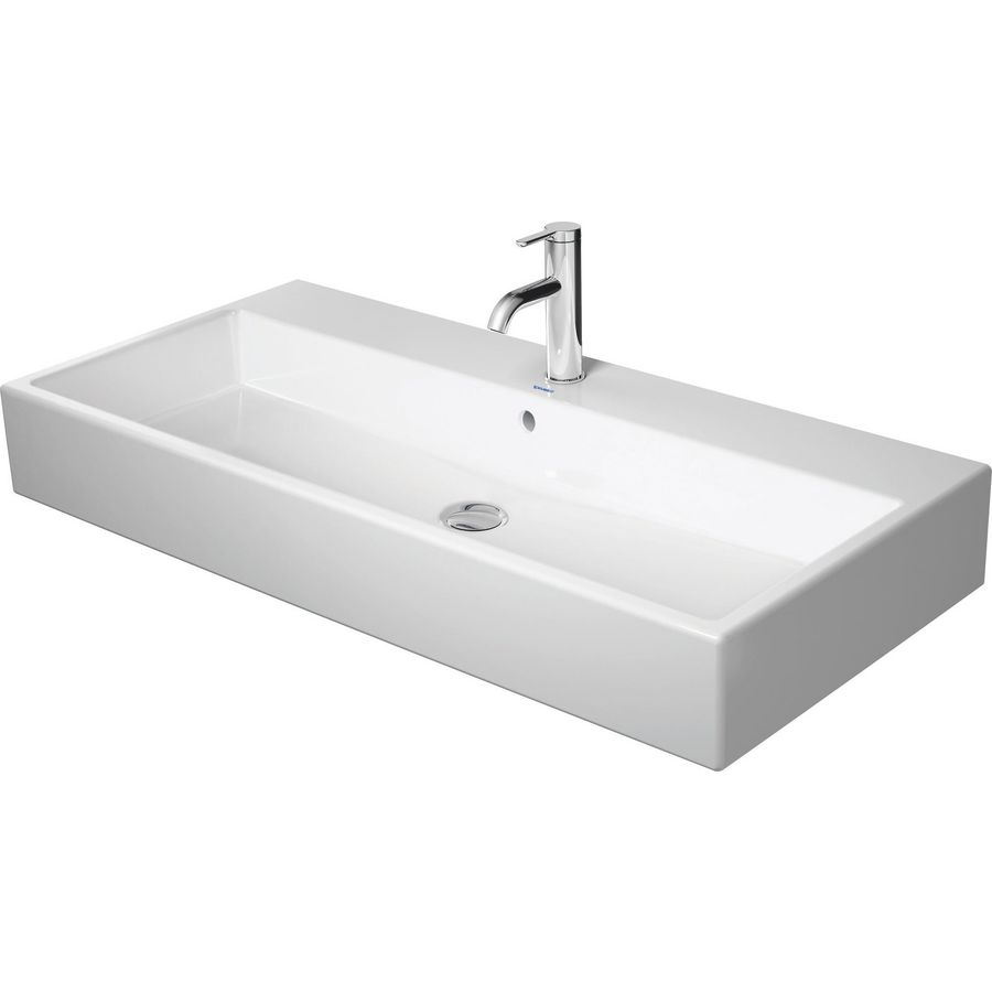 VERO AIR #235010 wastafel 1000mm wit met kraangat met overloop