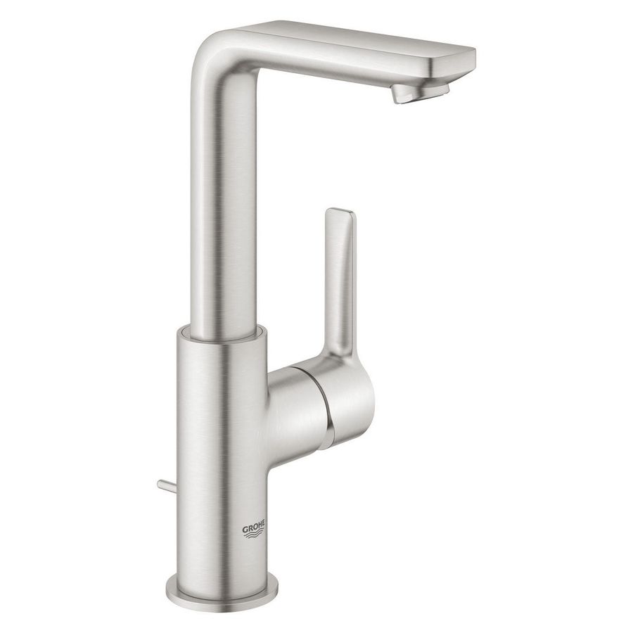 Lineare L-size wastafelmengkraan supersteel (rvs look) incl. waste