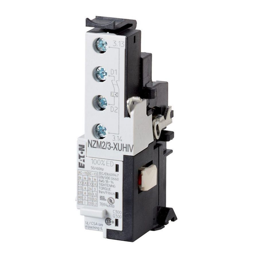 Onderspanningspoel NZM2/3 2xM voorijlend 24V AC