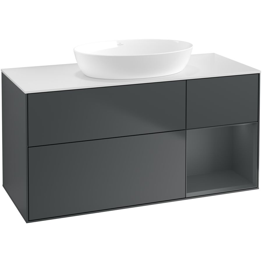 Wastafelonderkast Finion 1200x603x501mm Mid.Blue Matt Lacquer FA71HGHG