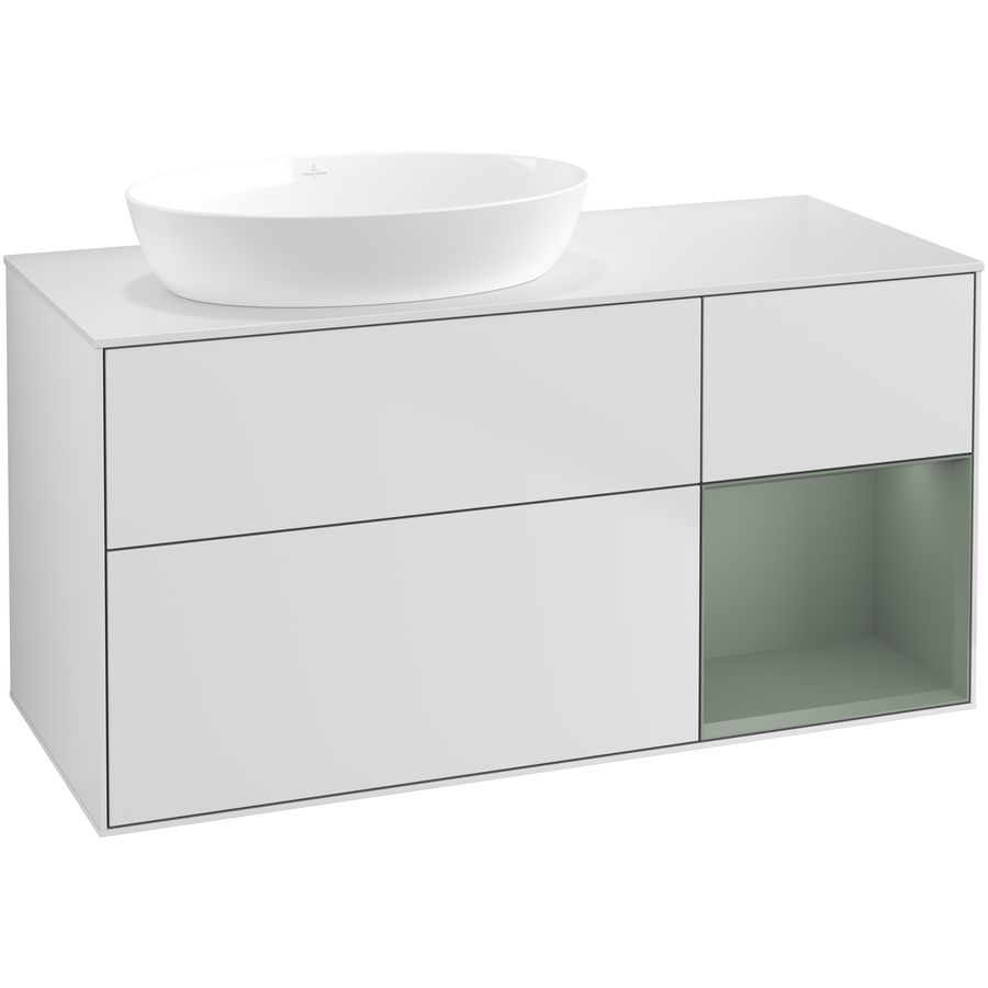 Wastafelonderkast Finion 1200x603x501mm White Matt Lacquer FA51GMMT