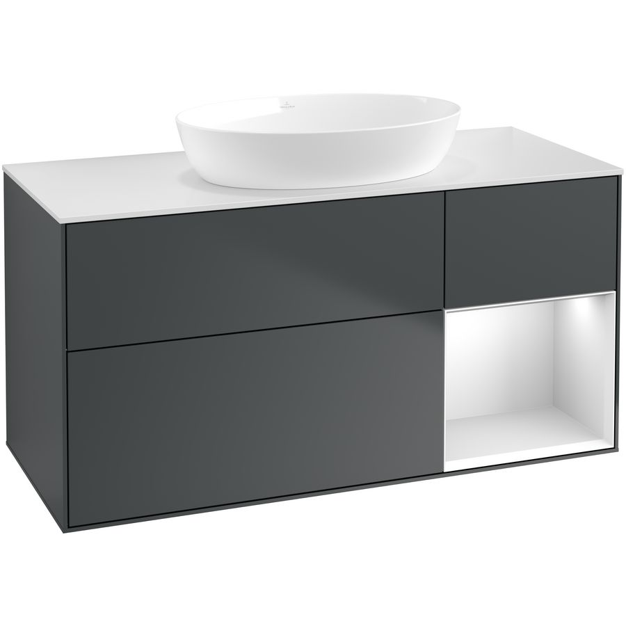 Wastafelonderkast Finion 1200x603x501mm Mid.Blue Matt Lacquer FA71MTHG