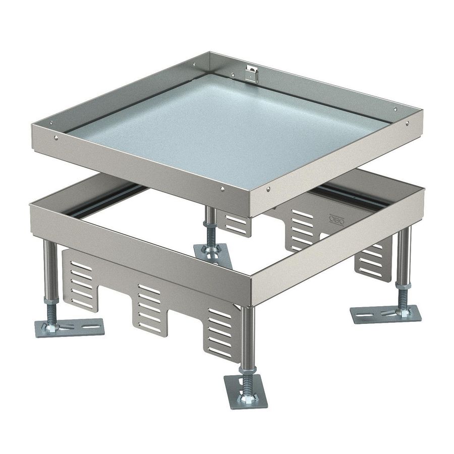 Vierkante cassette Blinddeksel 243x243x100 rvs