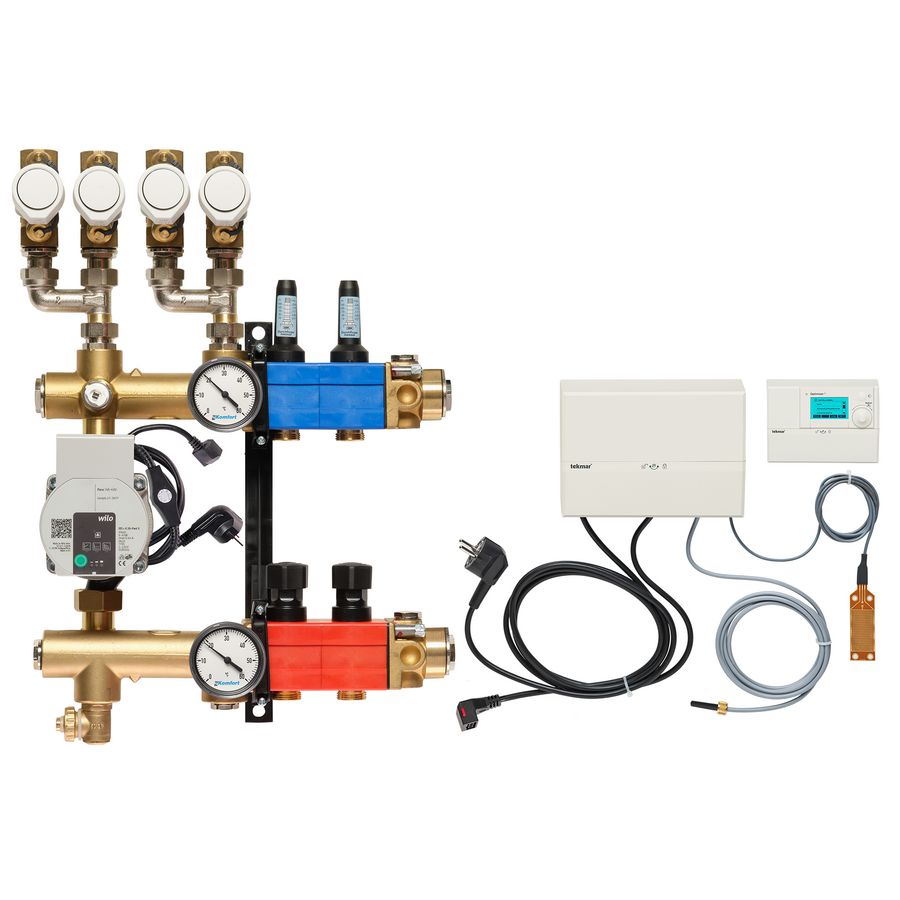 Vloerverw.verdeler 4861 4-pijps E-pomp BA. 10-145l/u 2-groeps