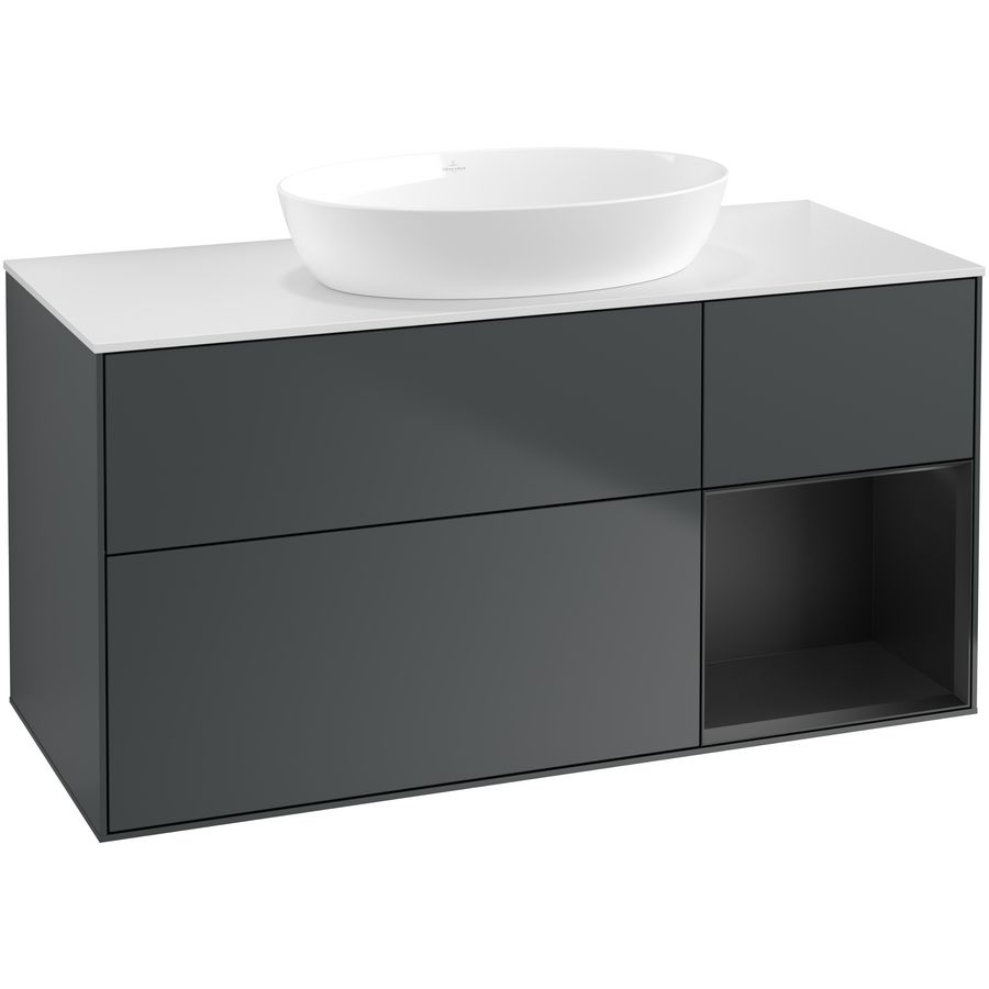Wastafelonderkast Finion 1200x603x501mm Mid.Blue Matt Lacquer FA71PDHG