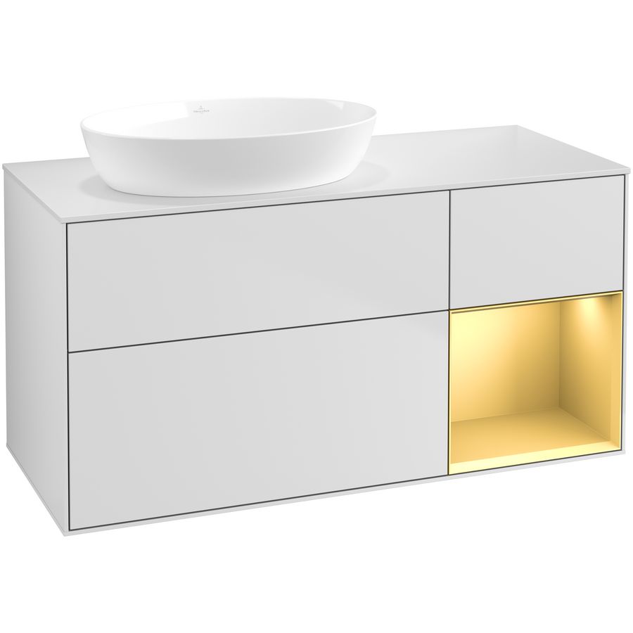 Wastafelonderkast Finion 1200x603x501mm White Matt Lacquer FA51HFMT
