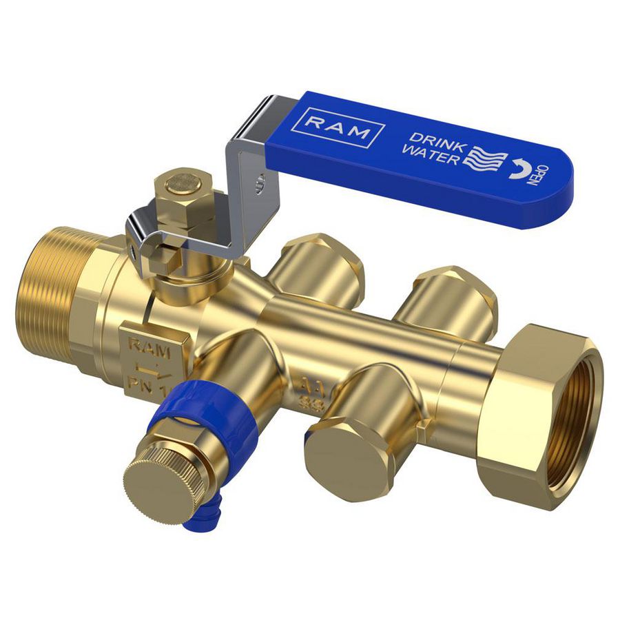 Terugstr.bev. EA met kogel en aft. 3/4"bt.xwartel k