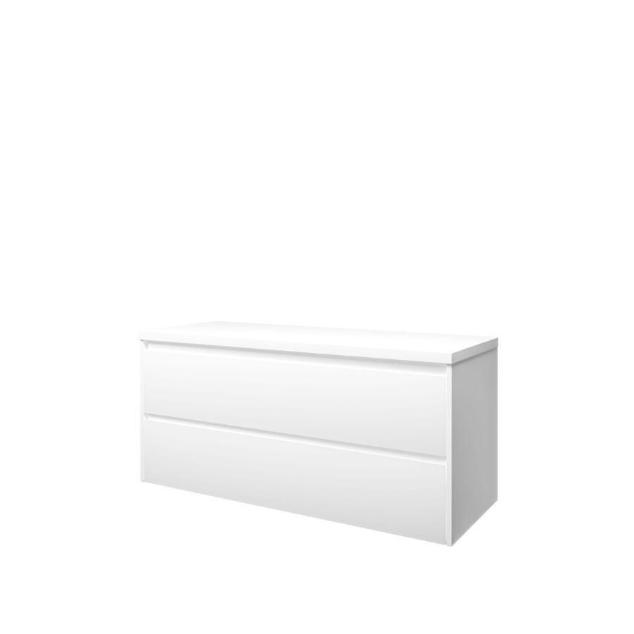 Set Proline Top afdekplaat en onderkast symmetrisch mat wit 120x46cm