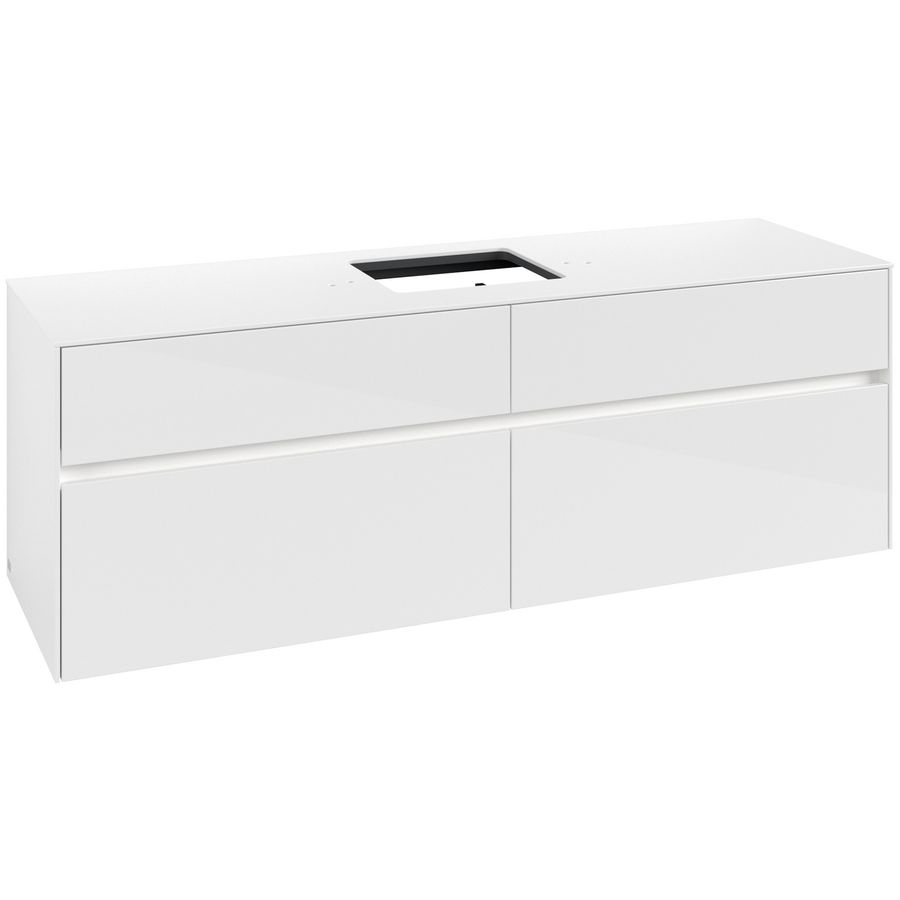 Wastafelonderkast Collaro 1600x548x500mm Glossy White C134B0DH