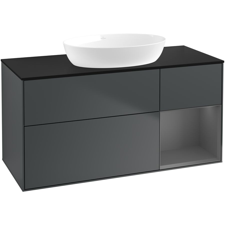 Wastafelonderkast Finion 1200x603x501mm Mid.Blue Matt Lacquer FA72GKHG