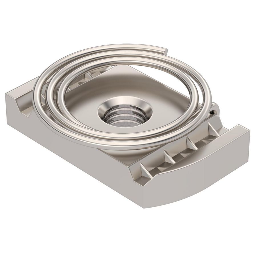 Glijmoer met veer profielrail MS4121/4141 M8 rvs VVE=50