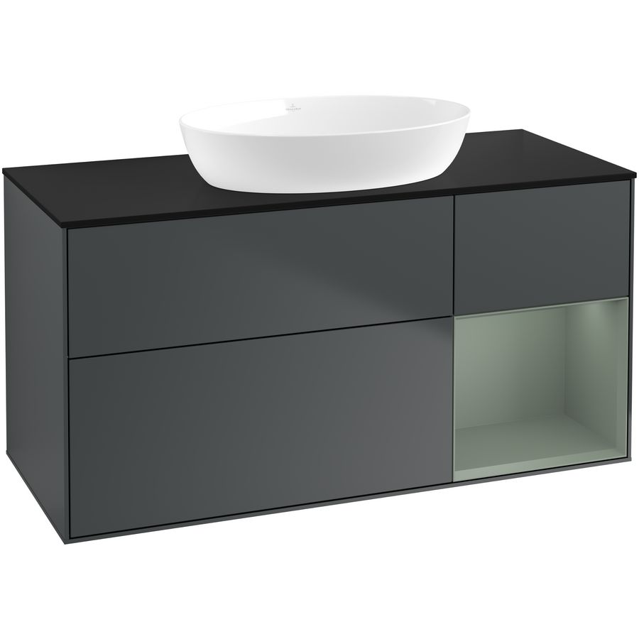 Wastafelonderkast Finion 1200x603x501mm Mid.Blue Matt Lacquer FA72GMHG