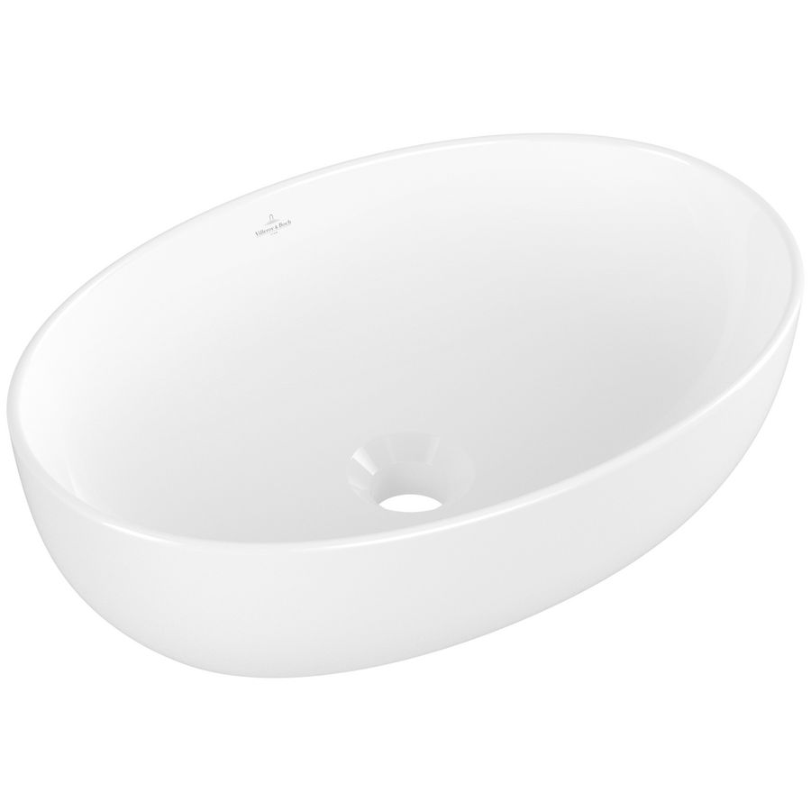 Opzetwaskom ovaal ARTIS 485x325mm  kleur buitenzijde Stone white C+ binnenzijde wit zonder overloop