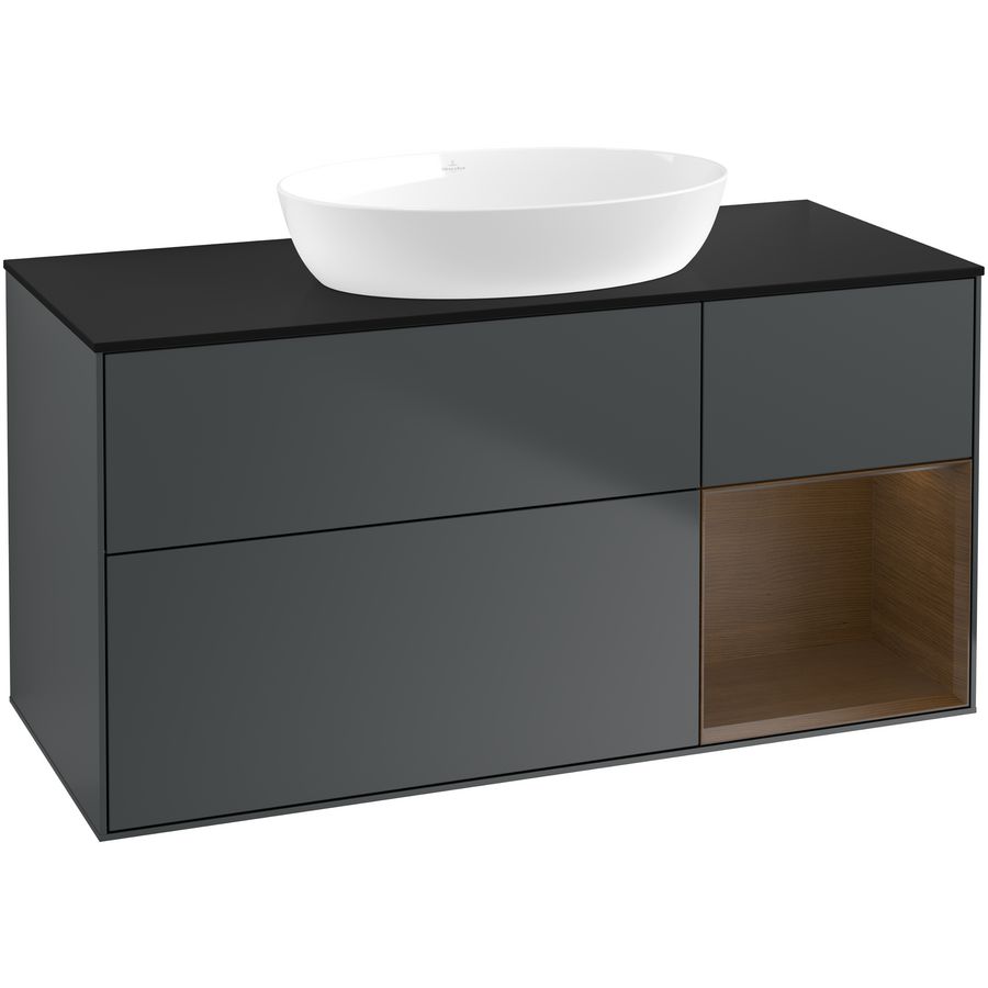 Wastafelonderkast Finion 1200x603x501mm Mid.Blue Matt Lacquer FA72GNHG