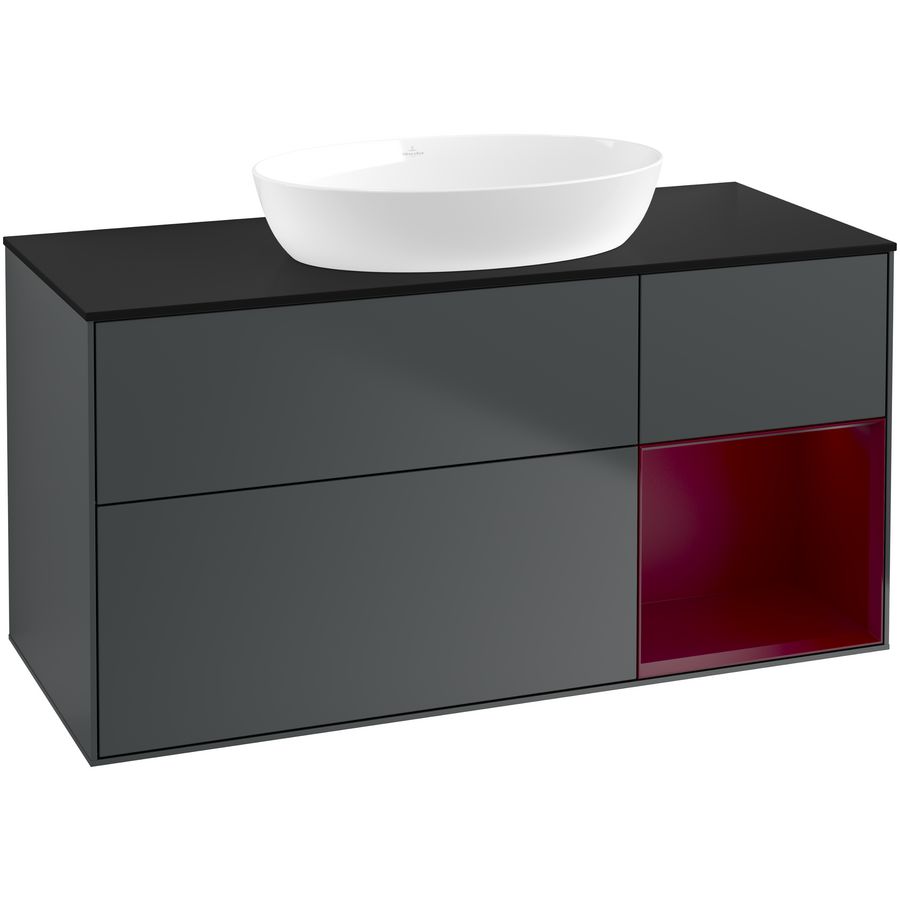 Wastafelonderkast Finion 1200x603x501mm Mid.Blue Matt Lacquer FA72HBHG