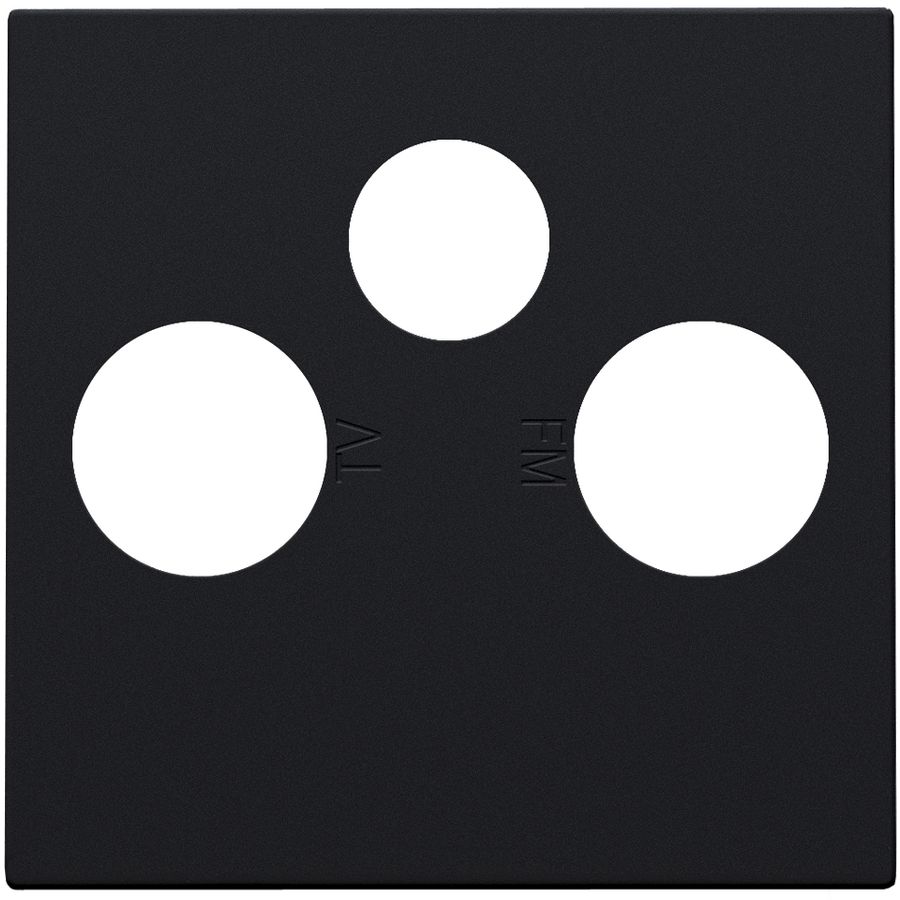 Afwerkingsset 2 enkelvoudige coaxaans. TV/FM/Satt. black