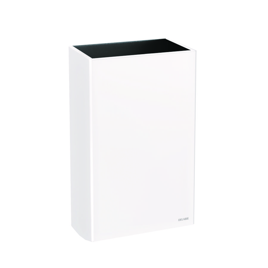 Afvalkorf muurmodel rechthoekig 20L RVS 304 wit