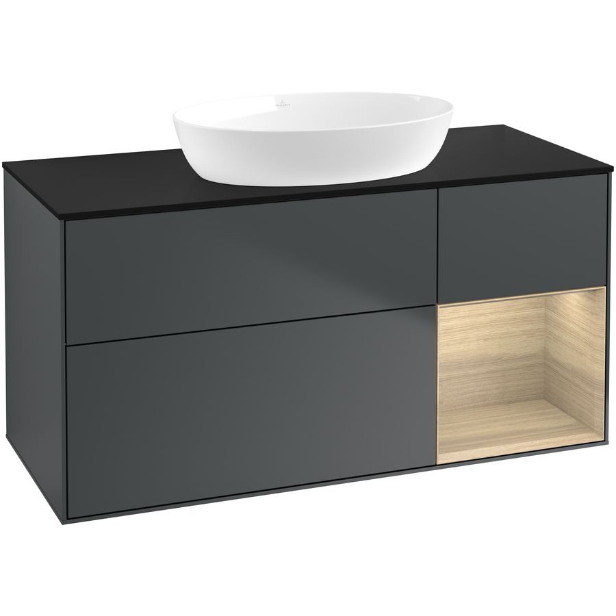 Wastafelonderkast Finion 1200x603x501mm Mid.Blue Matt Lacquer FA72PCHG