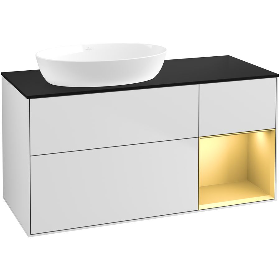 Wastafelonderkast Finion 1200x603x501mm White Matt Lacquer FA52HFMT
