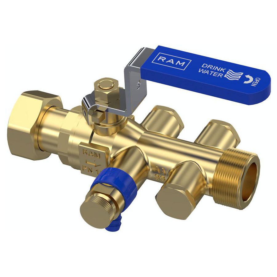Terugstr.bev. EA met kogel en aft. 3/4"wartelxbt. k