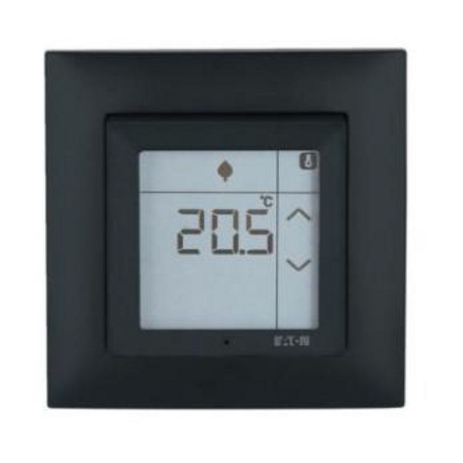 Kamerthermostaat met touch display compleet incl. afdekraam, zwart mat Eaton