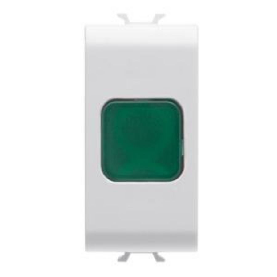 ENKELE INDICATIELAMP-GROEN-1 MODULE-GLANZEND WIT-CHO