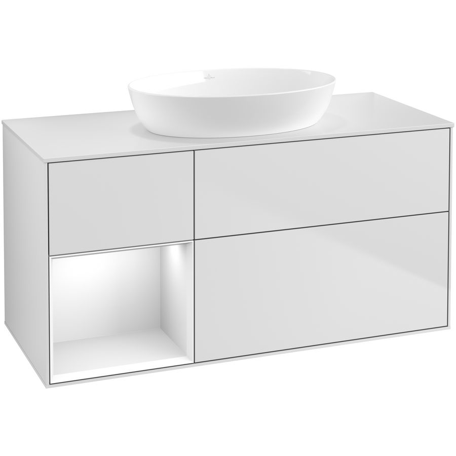 Wastafelonderkast Finion 1200x603x501mm White Matt Lacquer FA61GFMT