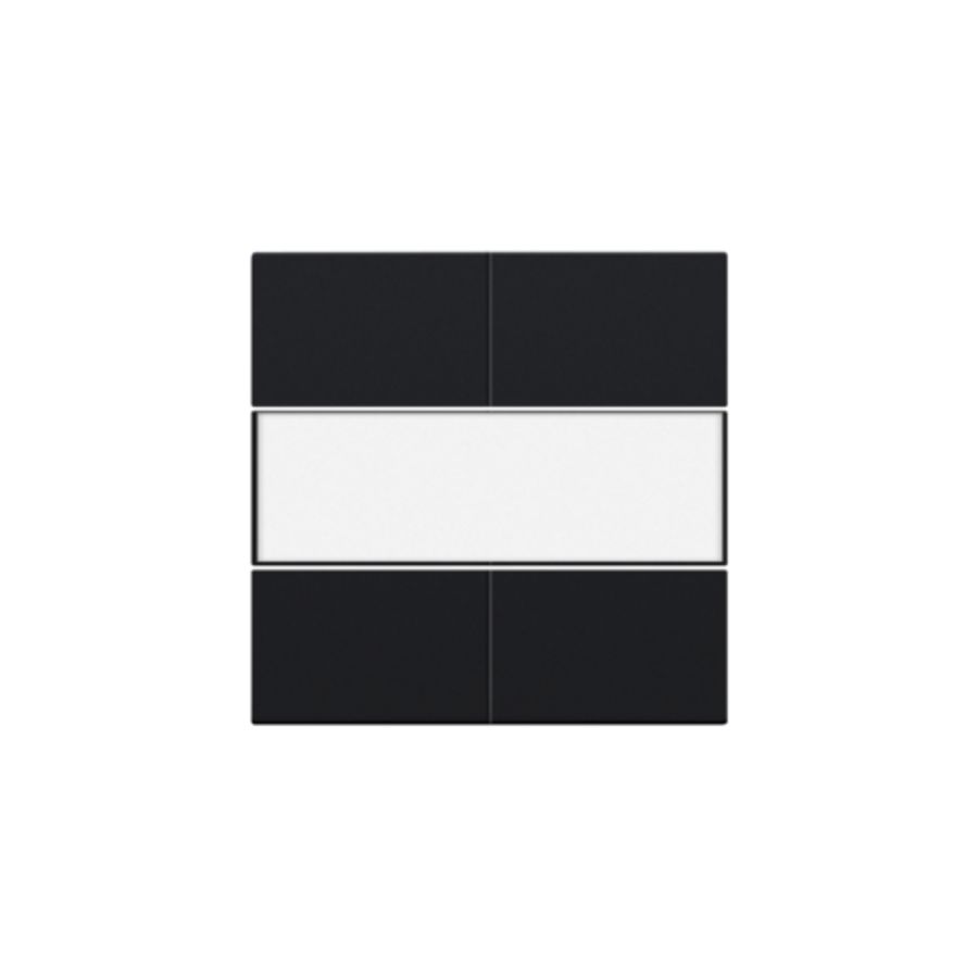 Afwerkingsset 4-voudige pot.vrij knop 24V tekstveld black