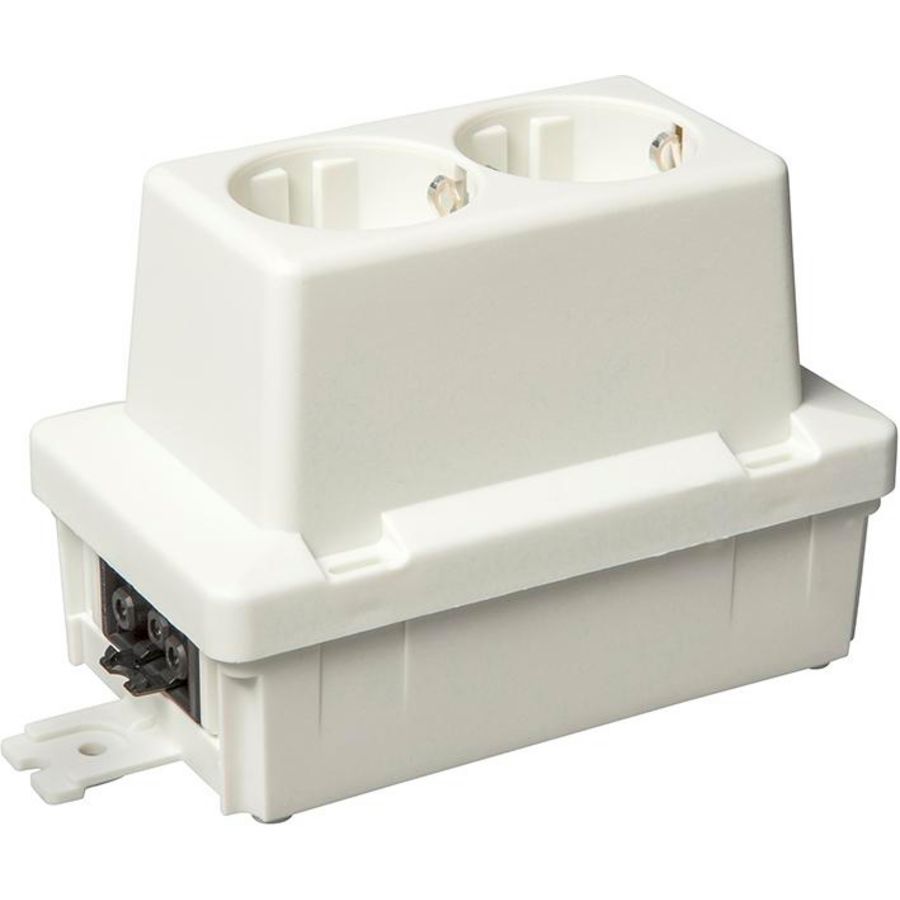 Wandcontactdoos 2-v GST18 voeding einddoos recycled