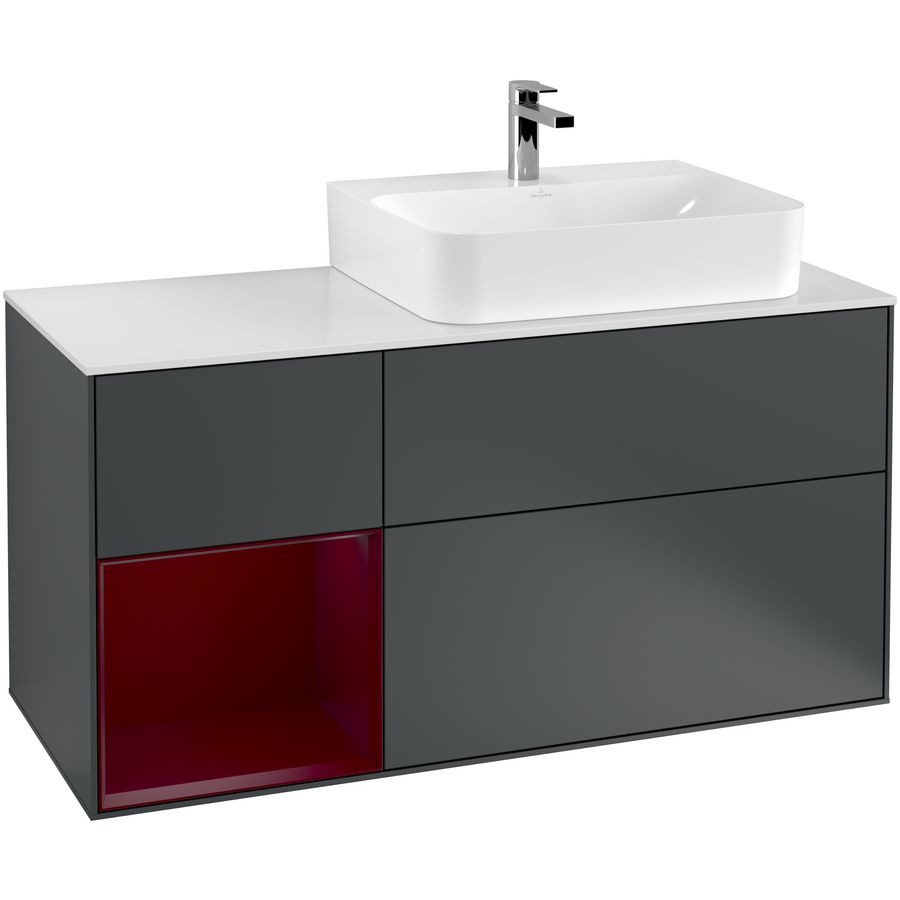Wastafelonderkast Finion 1200x603x501mm Mid.Blue Matt Lacquer G141HBHG