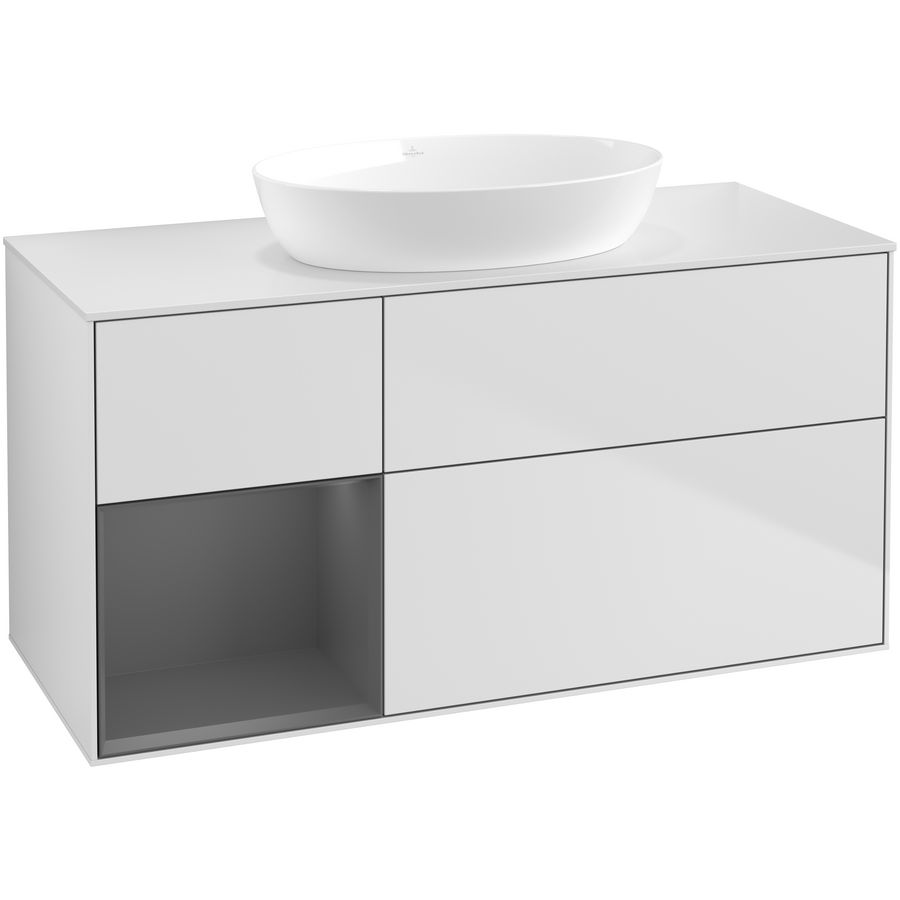 Wastafelonderkast Finion 1200x603x501mm White Matt Lacquer FA61GKMT