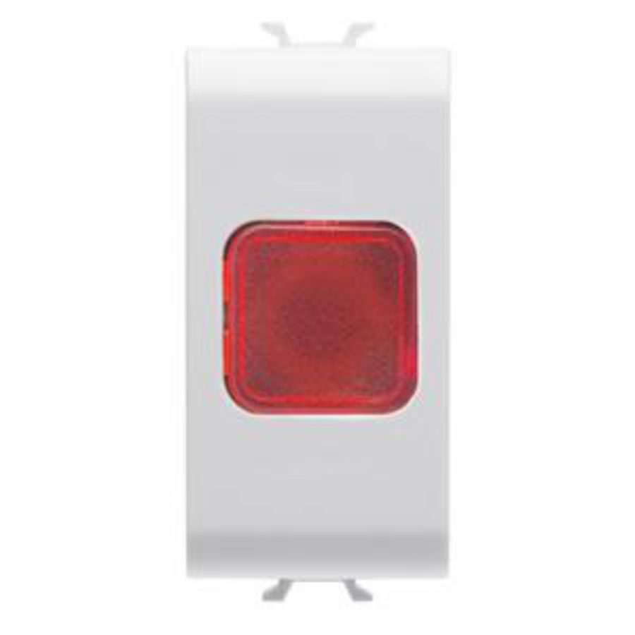 ENKELE INDICATIELAMP-ROOD-1 MODULE-GLANZEND WIT-CHOR
