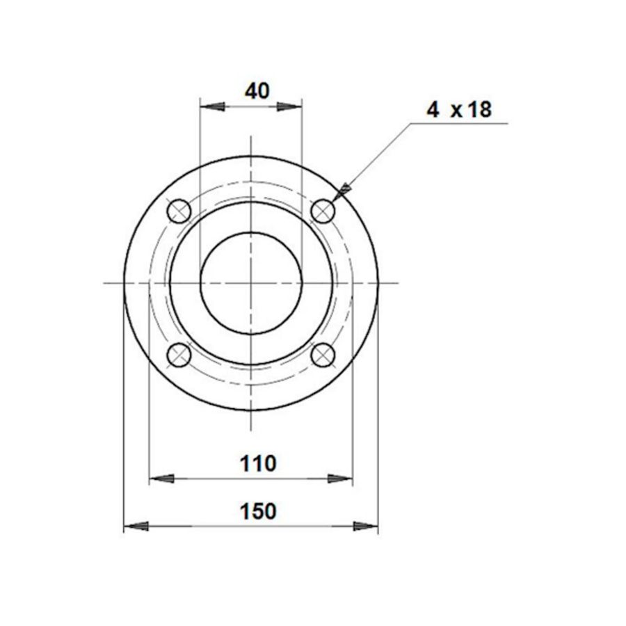 Set voorlastegenflens DN40 PN10 DIN2633