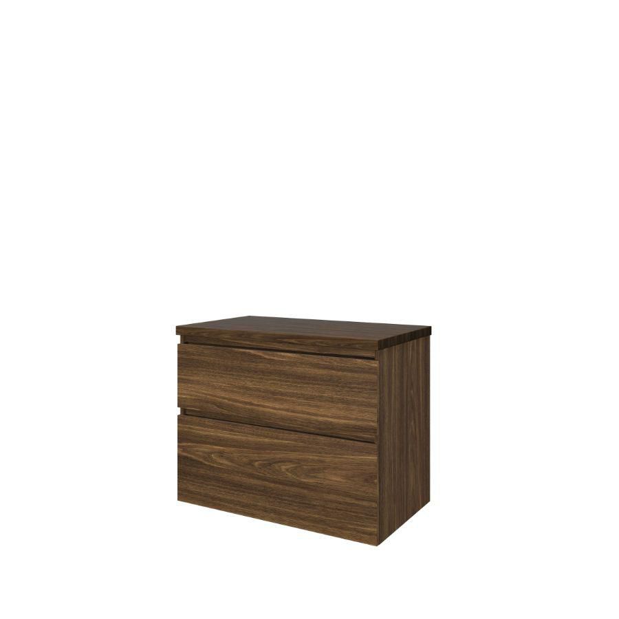 Set Proline Top afdekplaat en onderkast asymmetrisch Cabana oak 80x46cm