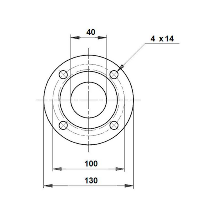 Set lasflenzen gietijzer +pakking +bouten DN40 PN6