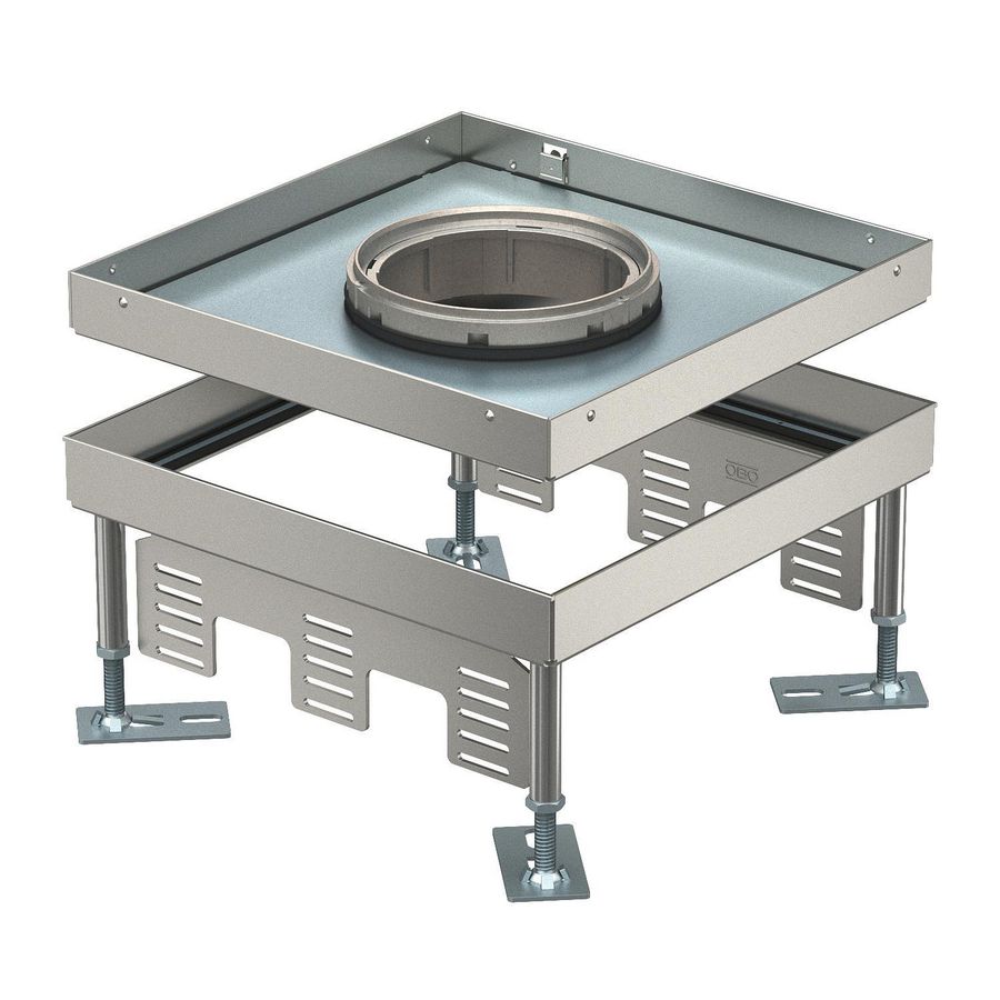 Vierkante cassette Tubus-deksel 243x243x100 rvs