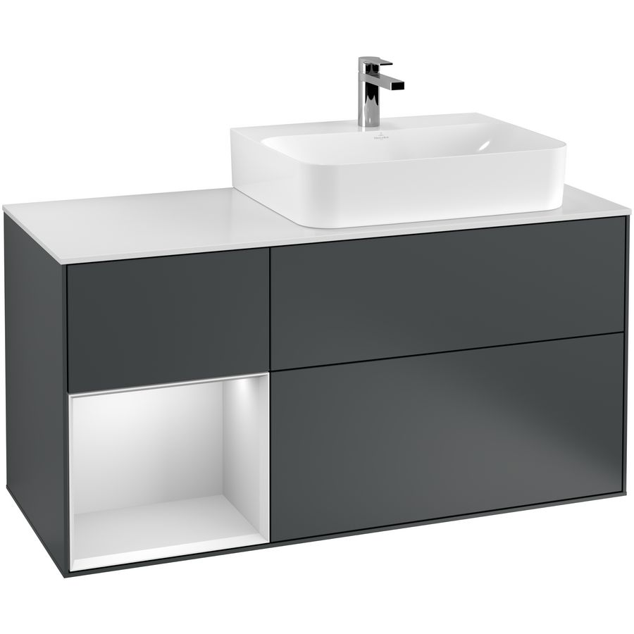 Wastafelonderkast Finion 1200x603x501mm Mid.Blue Matt Lacquer G141MTHG