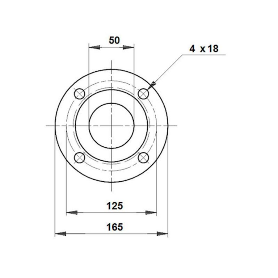 Set voorlastegenflens DN50