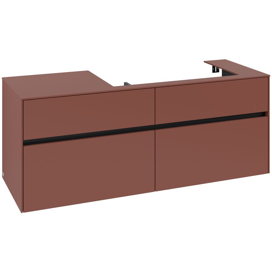Wastafelonderkast Collaro 1400x548x500mm Wine Red C090B0AH
