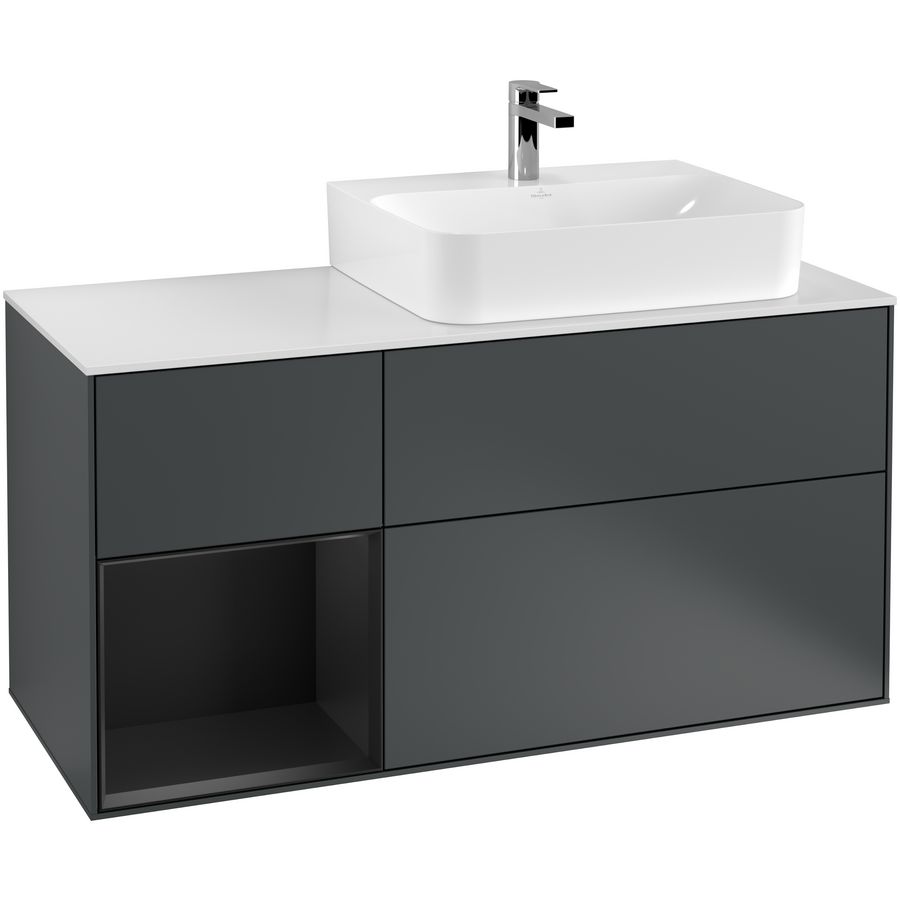 Wastafelonderkast Finion 1200x603x501mm Mid.Blue Matt Lacquer G141PDHG