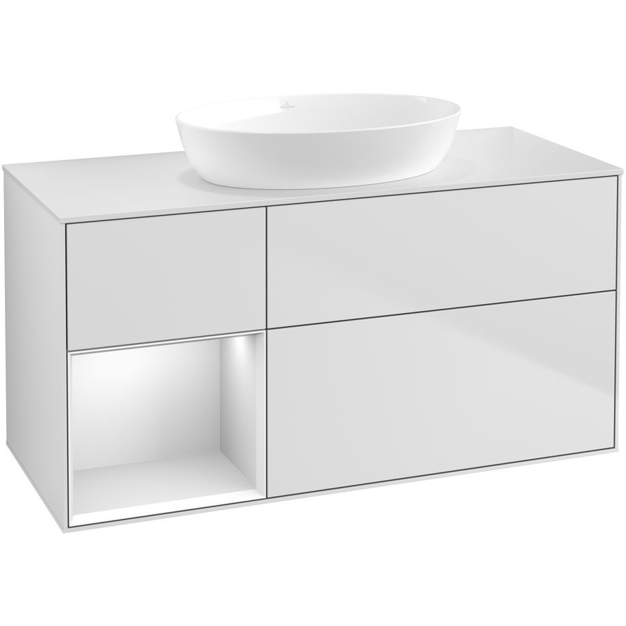 Wastafelonderkast Finion 1200x603x501mm White Matt Lacquer FA61MTMT