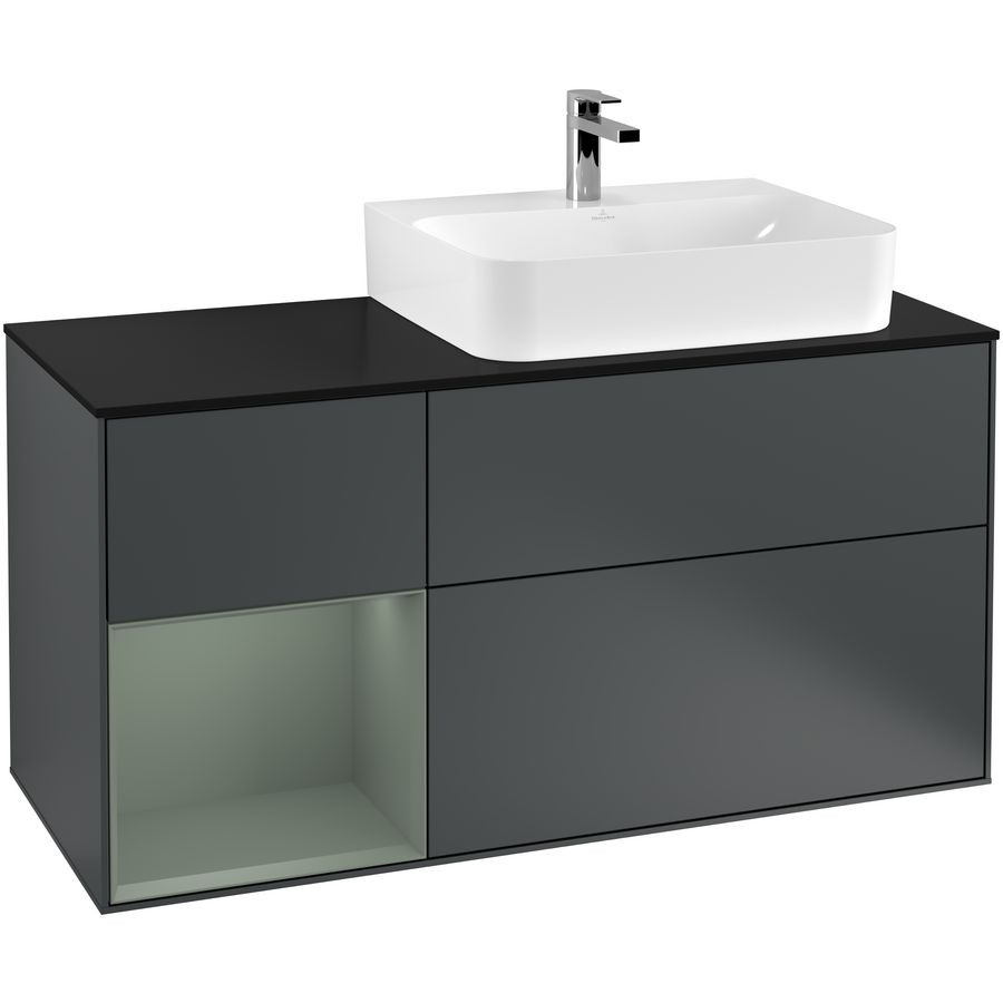 Wastafelonderkast Finion 1200x603x501mm Mid.Blue Matt Lacquer G142GMHG