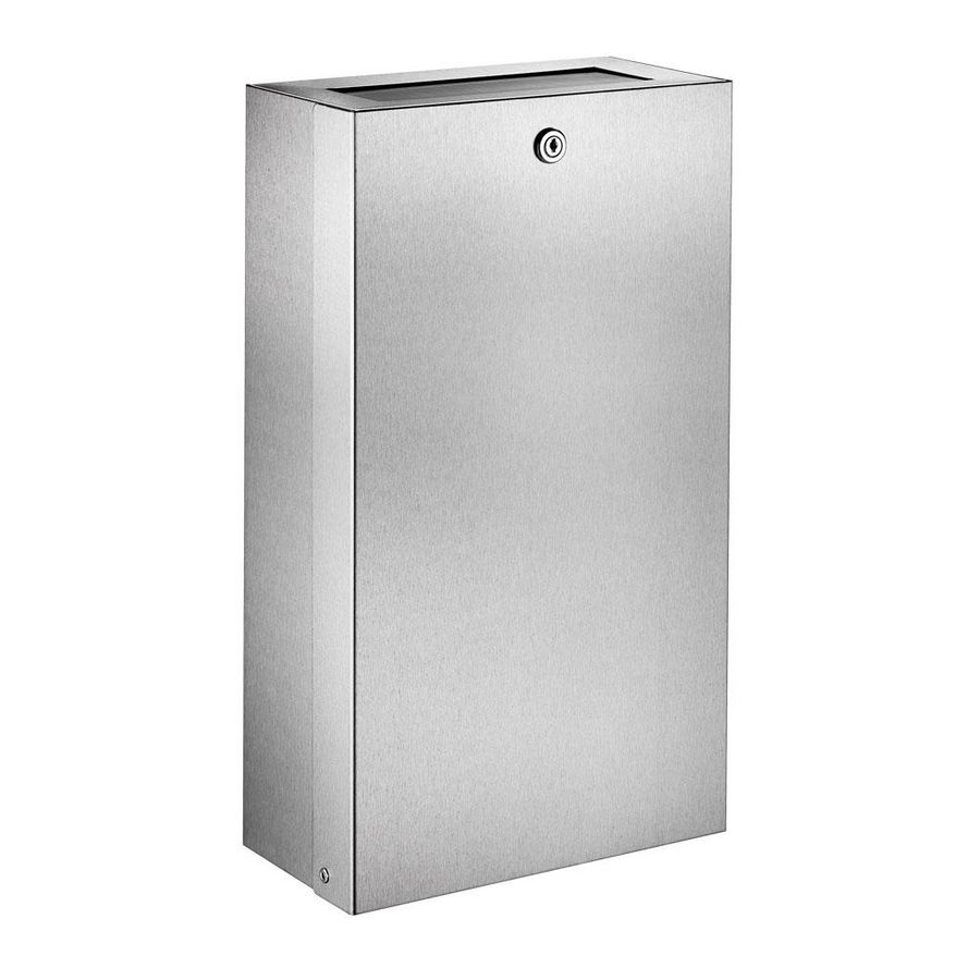 Afvalbak muurmodel voor handdoekjes RVS mat gepolijst