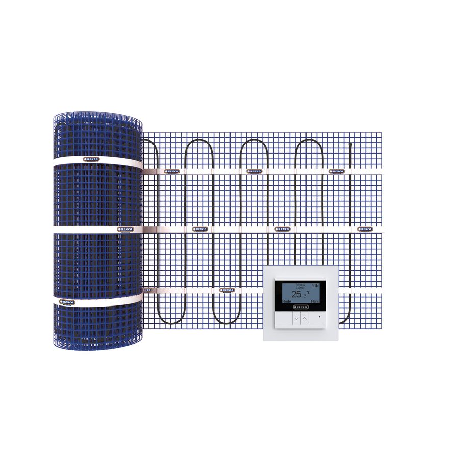 Set elektrische vloerverwarmingsmat 1350W 9M² incl. wifi thernostaat