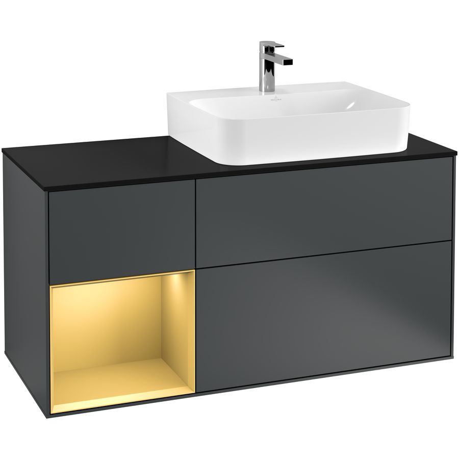 Wastafelonderkast Finion 1200x603x501mm Mid.Blue Matt Lacquer G142HFHG